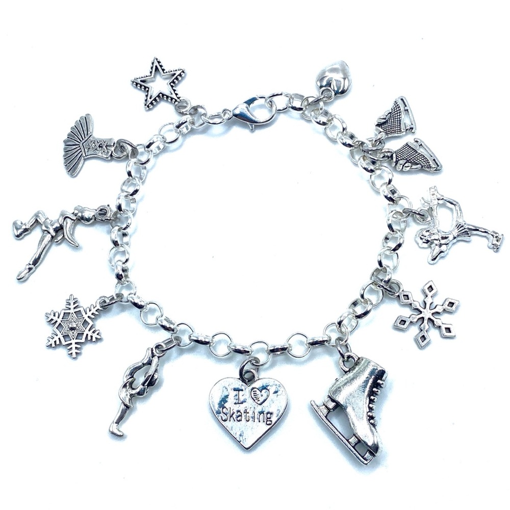 Ice Skating Charm Bracelet Figure Skater